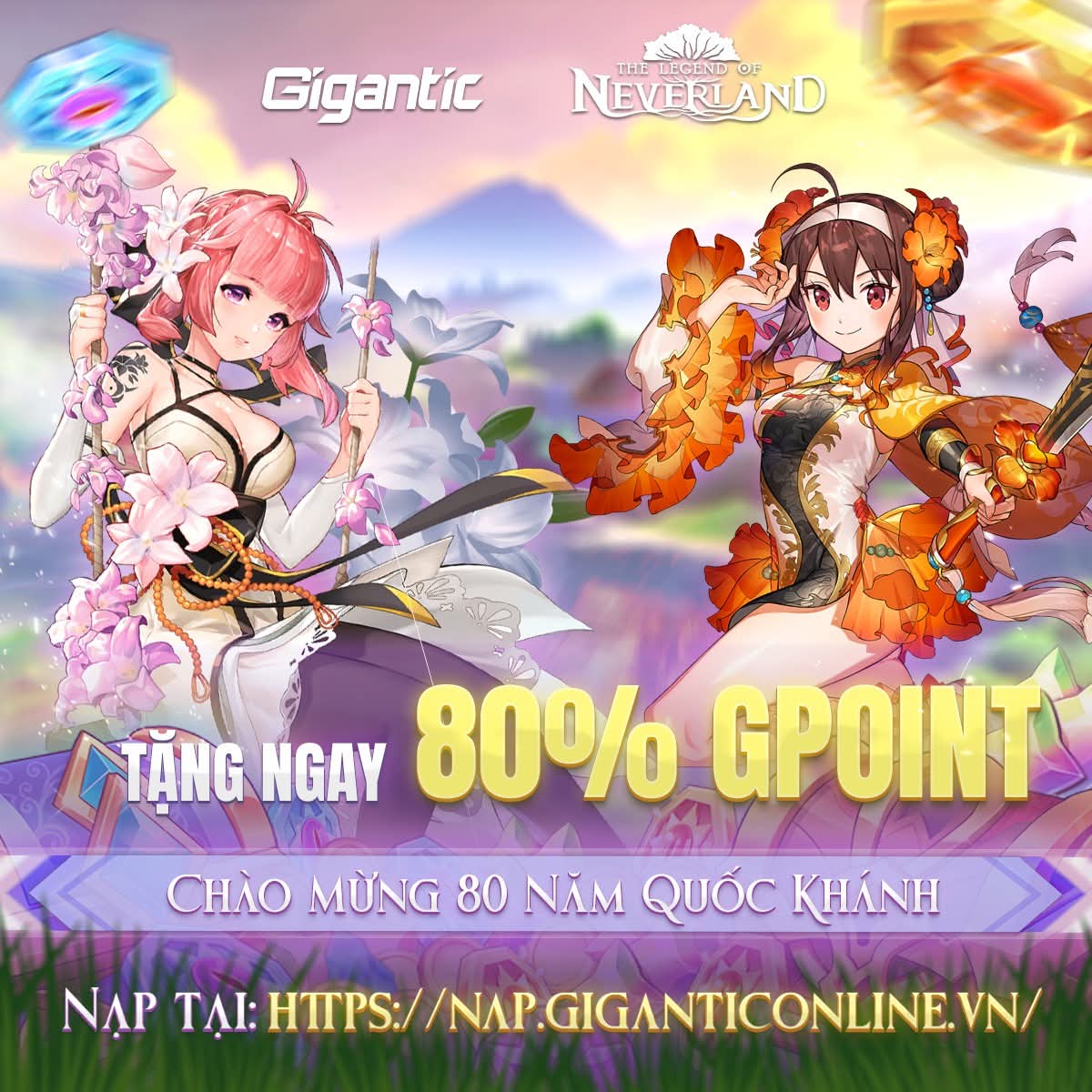 ƯU ĐÃI 80% KHI NẠP GPOINT - CHÀO MỪNG 80 NĂM QUỐC KHÁNH 02.09
